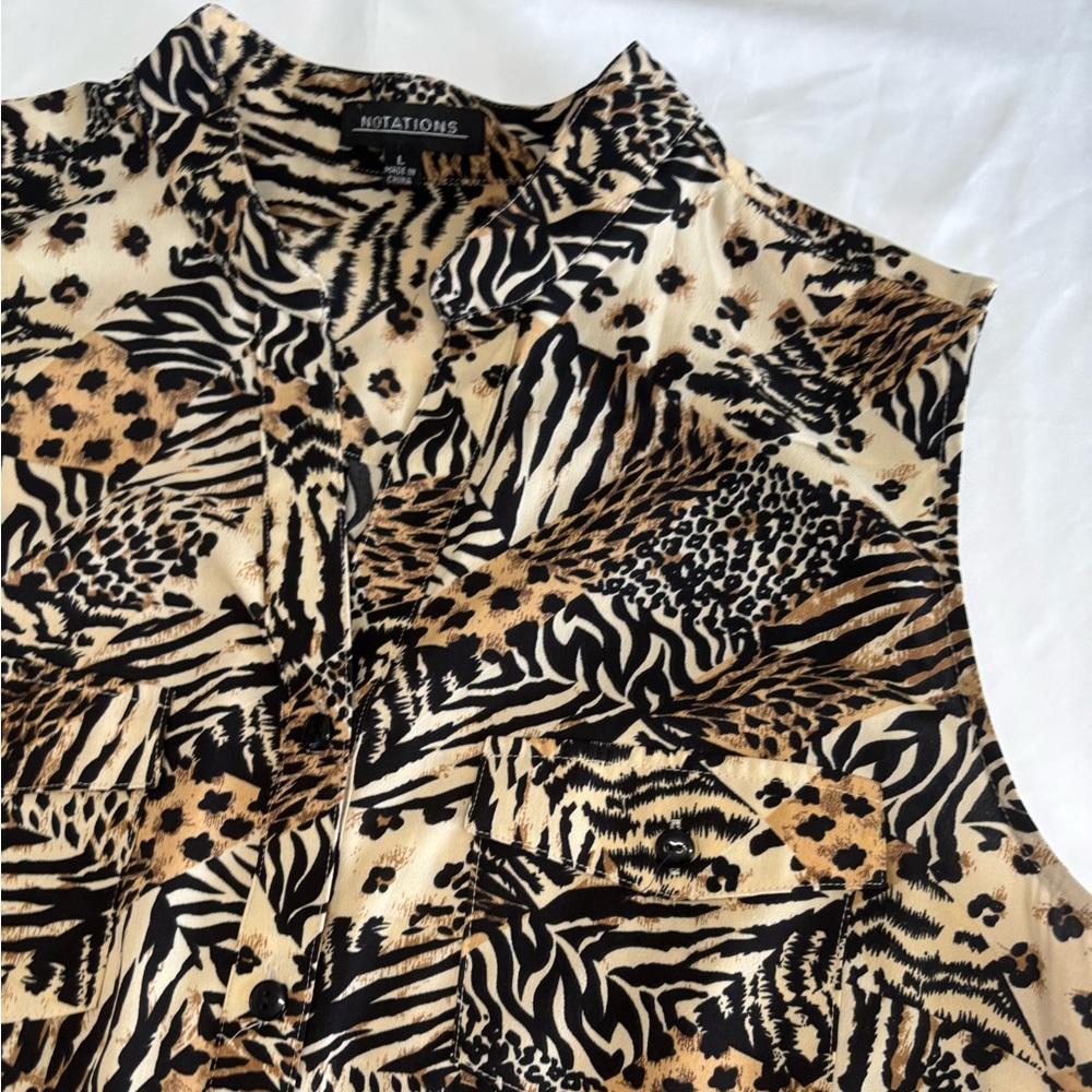 Notations Women’s Animal Patchwork Print Sleevele… - image 4